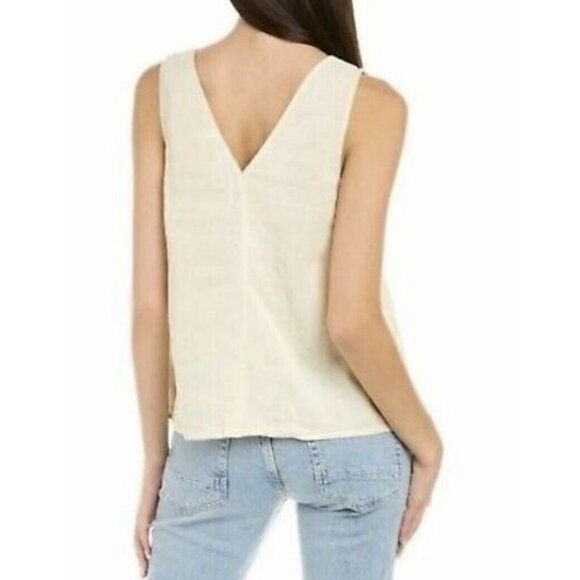 NWT Calme S Double V-Neck Cotton Drape Tank 117061 - Picture 2 of 2